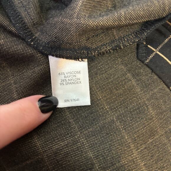 NWT J Jill Ponte Black Long Sleeve Shirt with Beige Lines Size 1X Y0485 - Picture 7 of 7